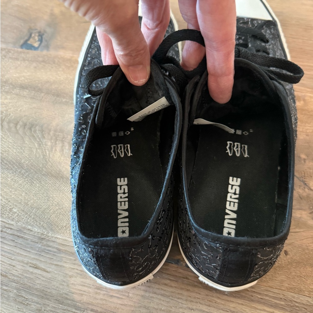 Converse Women's Black Sparkle Sneakers - Size 11 - Picture 9 of 9